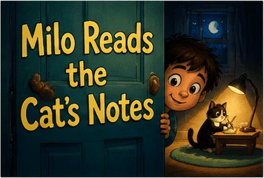 Milo Reads the Cat's Notes — a real finished book